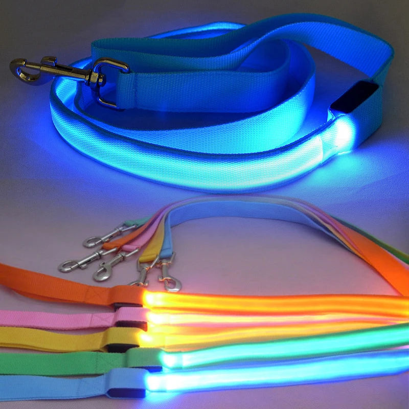 LED Dog Leash Light Luminous Pet Dog Lead Leash For Dogs Cats Nylon Light Night Safety Flashing Pet Dog Leashes For Small Dog