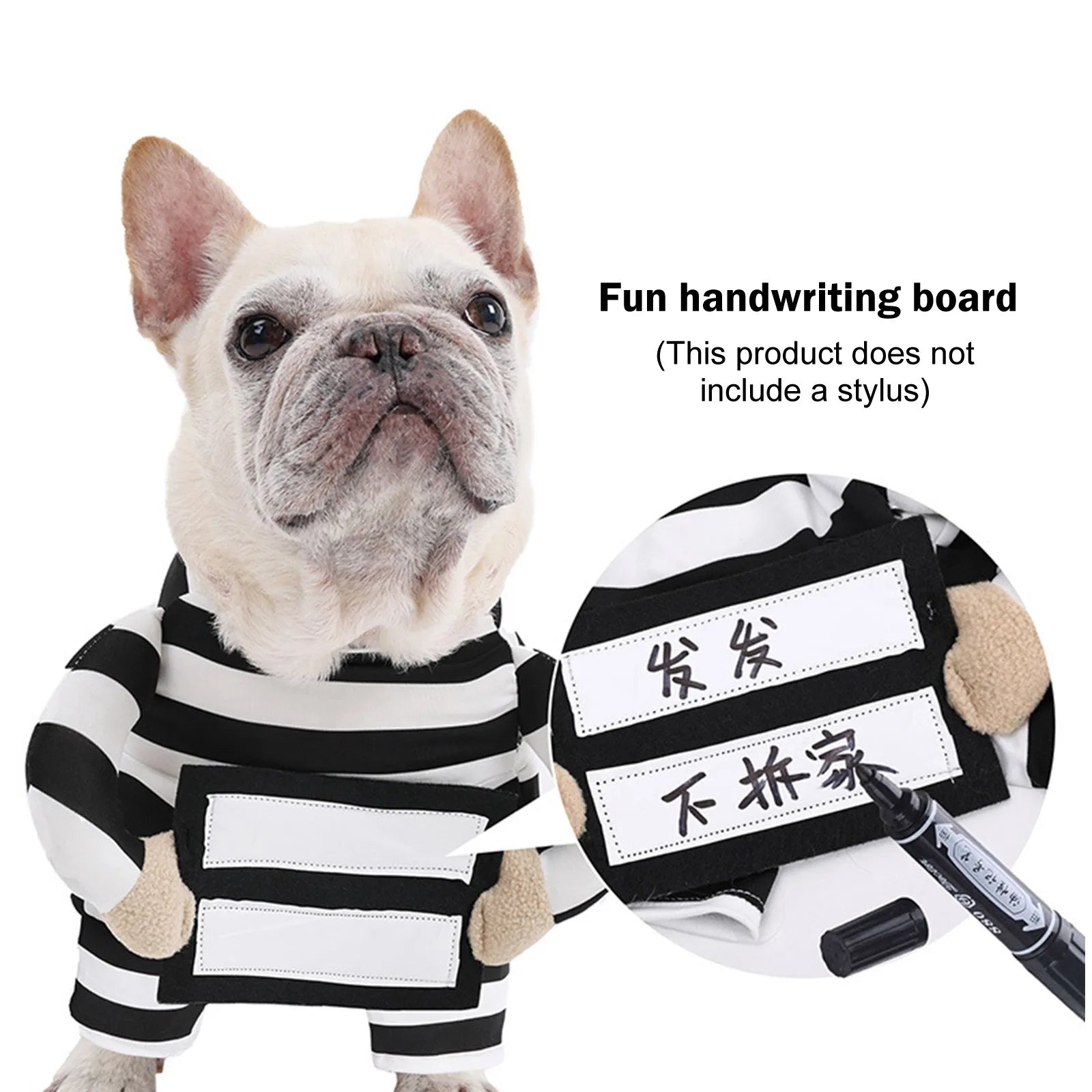 Funny Prisoner Dog Costume Halloween Pet Outfit Striped Jumpsuit For Dogs Party Dress Up Cute Animal Costume Pets Supplies