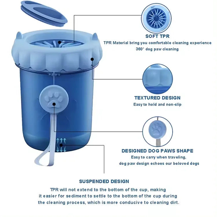 Dog Paw Cleaner for Dogs Large/Petite Paw Washer Portable Pet Feet Washer Brush Dog Foot Washer with TPR